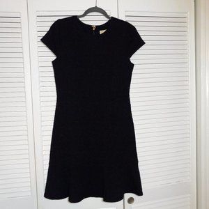 Perfect LBD! Michael Kors cap sleeve fit and flare jacquard black medium dress